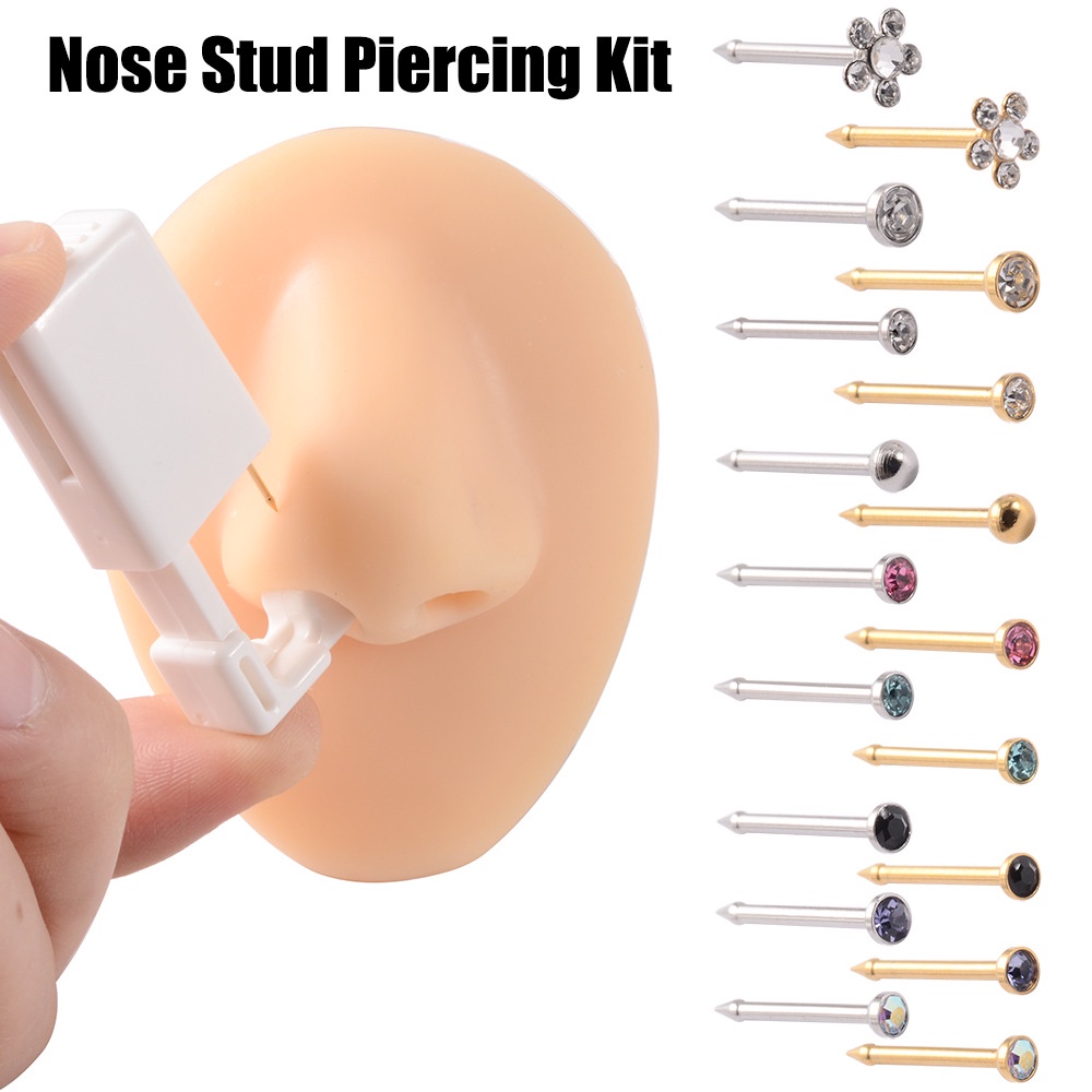 New Disposable Piercing Gun Set for Nose with Studs No Pain Piercing