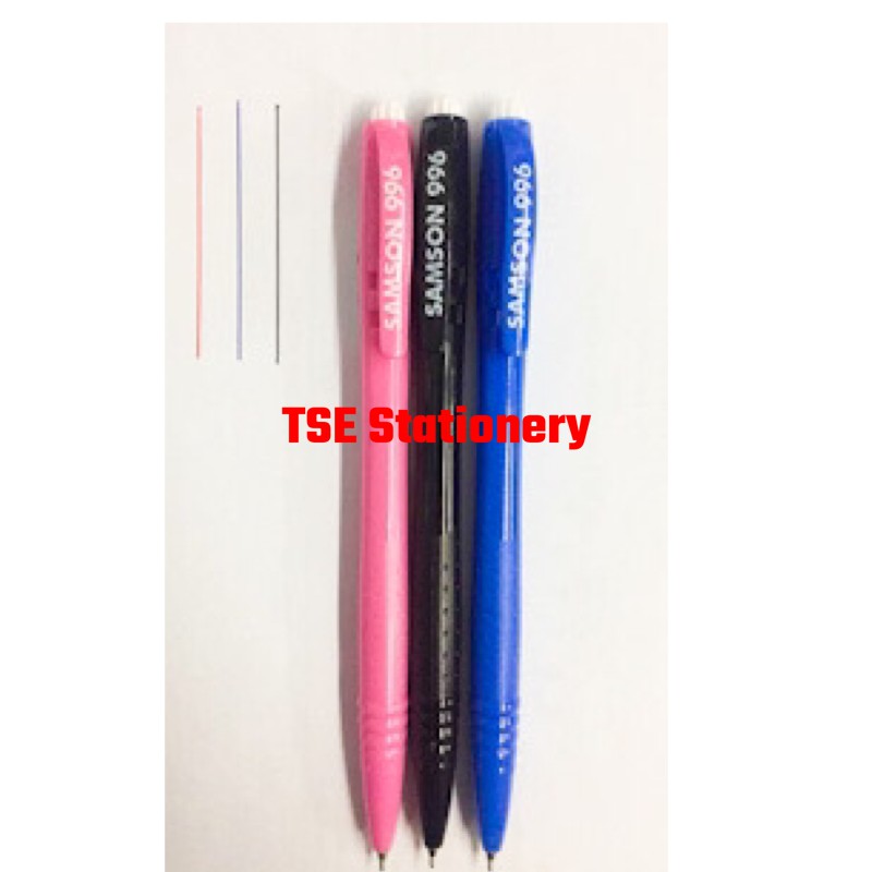 Samson Ball Pen SS996 Click 0.5mm Black Blue Red Ballpen | Shopee Malaysia