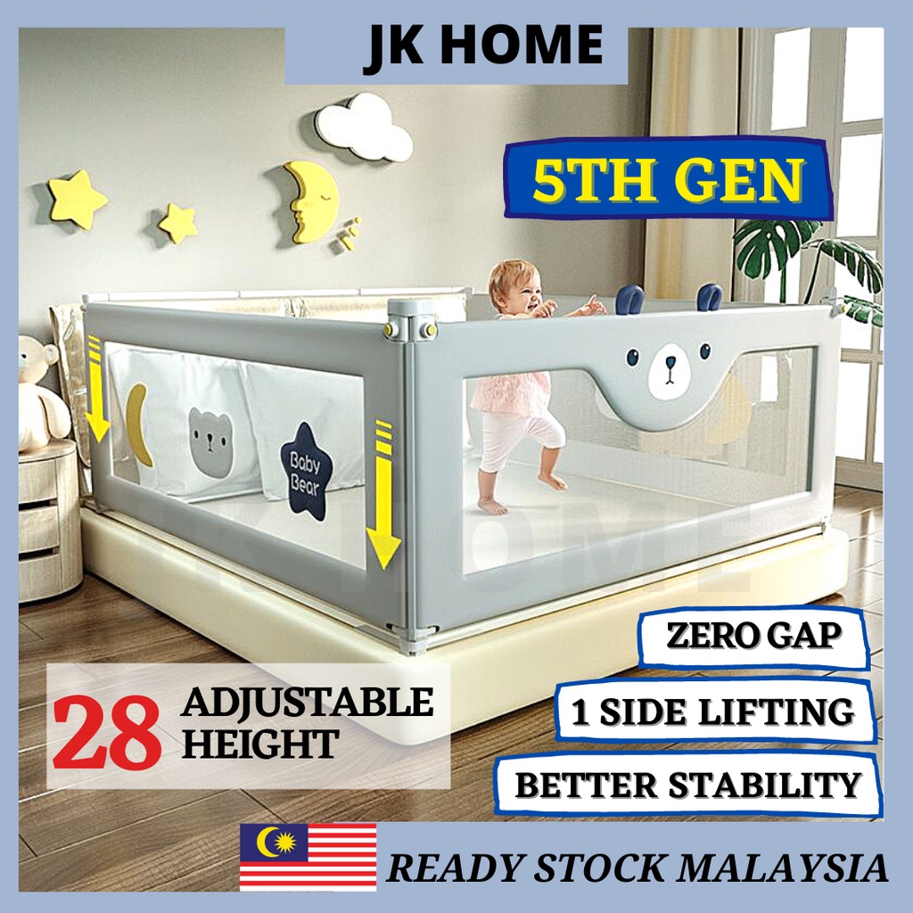 JK Home (Latest Version) Baby Safety Bed Fence Bed Rail Baby Fence