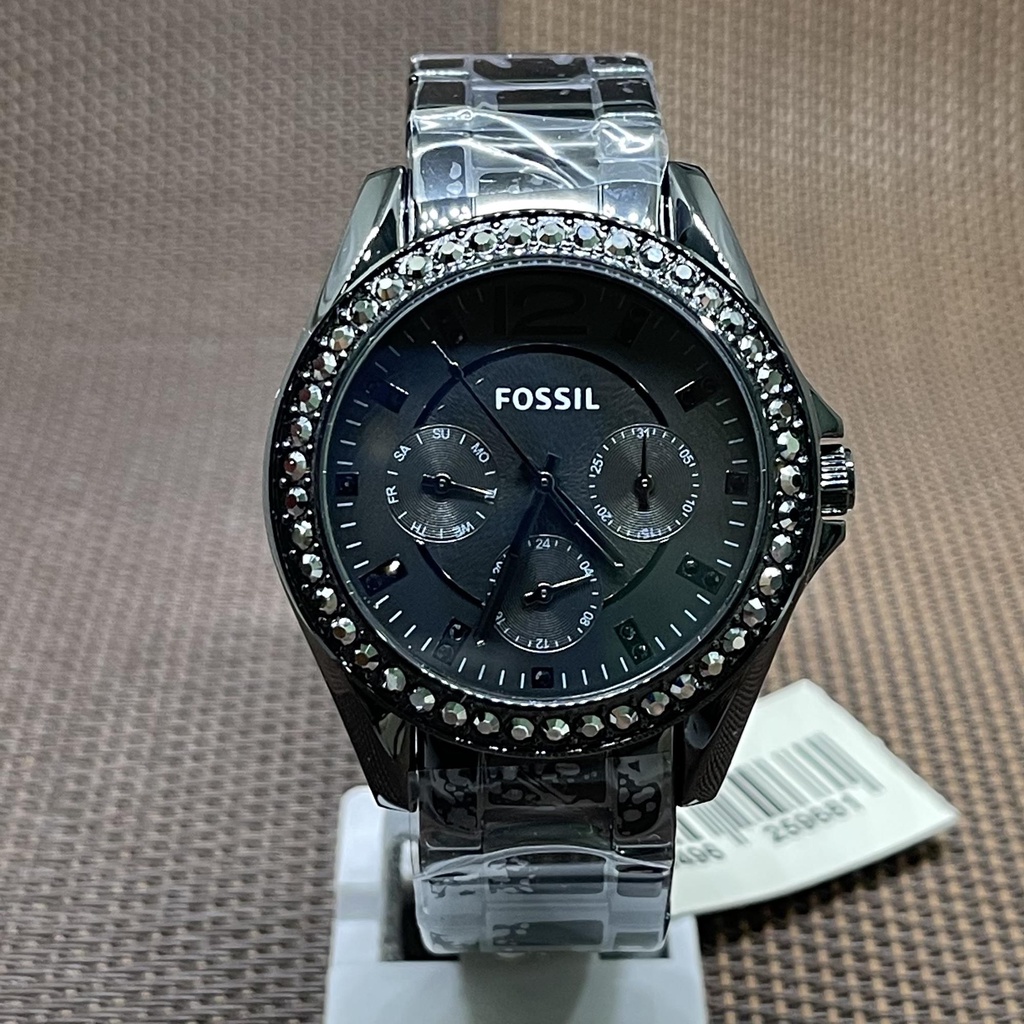 Fossil ES4519 Riley Multifunction Black Stainless Steel Ladies