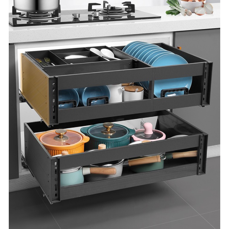 KOEGOR Kitchen Dish Rack Basket KICTHEN ACCESSORIES STAINLESS STEEL PULL OUT BASKET DRAWER BASE UNIT Shopee Malaysia