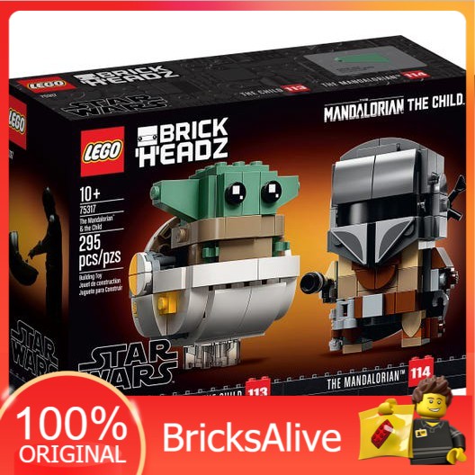 Lego 75317 brickheadz star wars the mandalorian and the child stores new arrivals