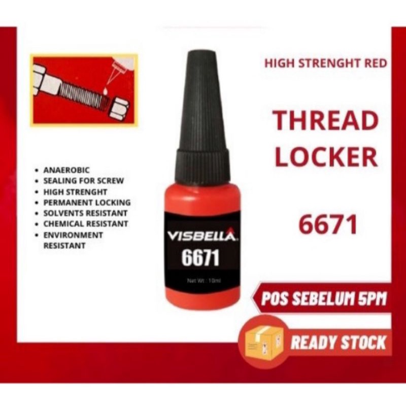 VISBELLA THREAD TREAD LOCKER 6671 PENGUNCI BENANG SKRU LOCK SCREW HIGH