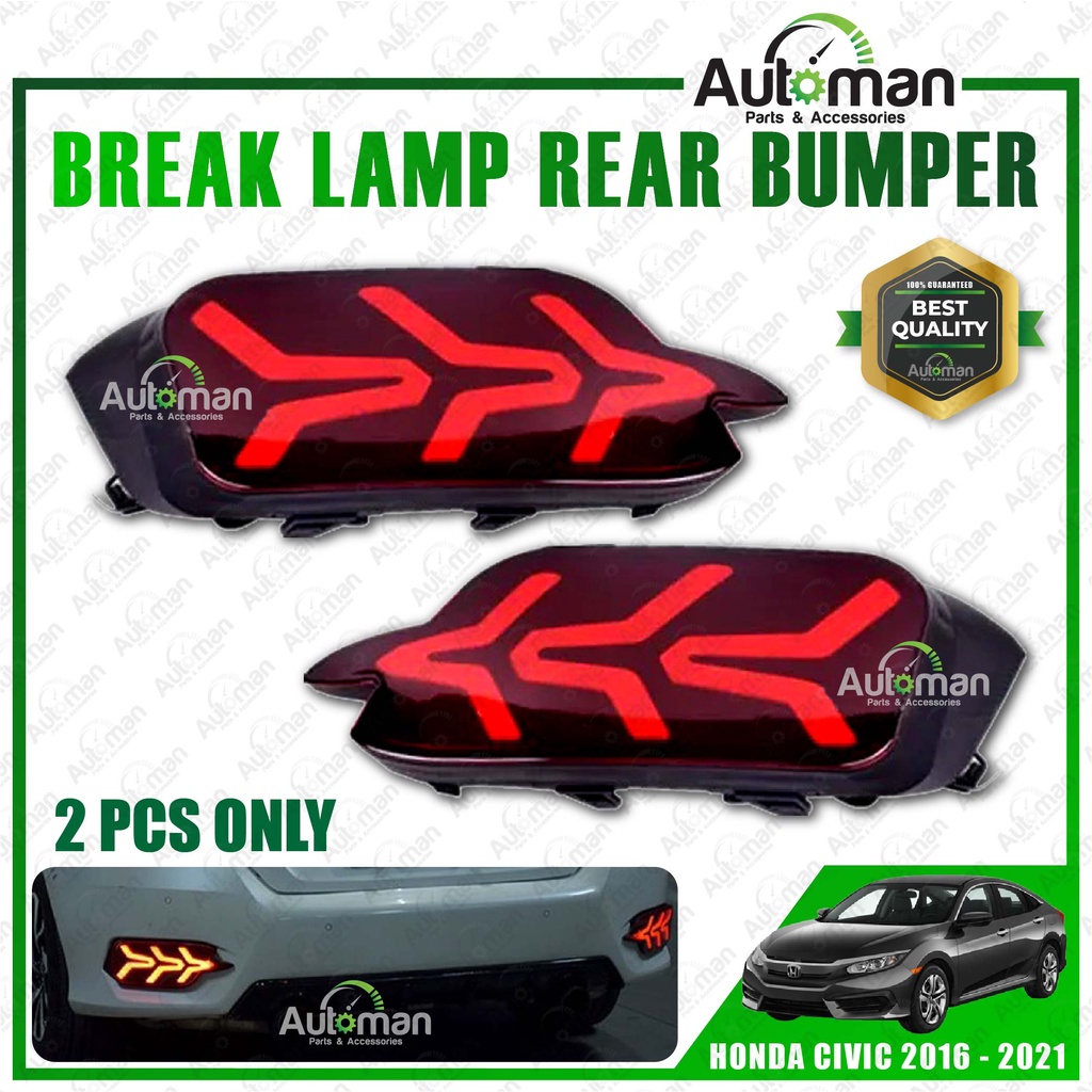 Honda Civic FC 2016 2022 LED Arrow Rear Reflector Rear Bumper Brake