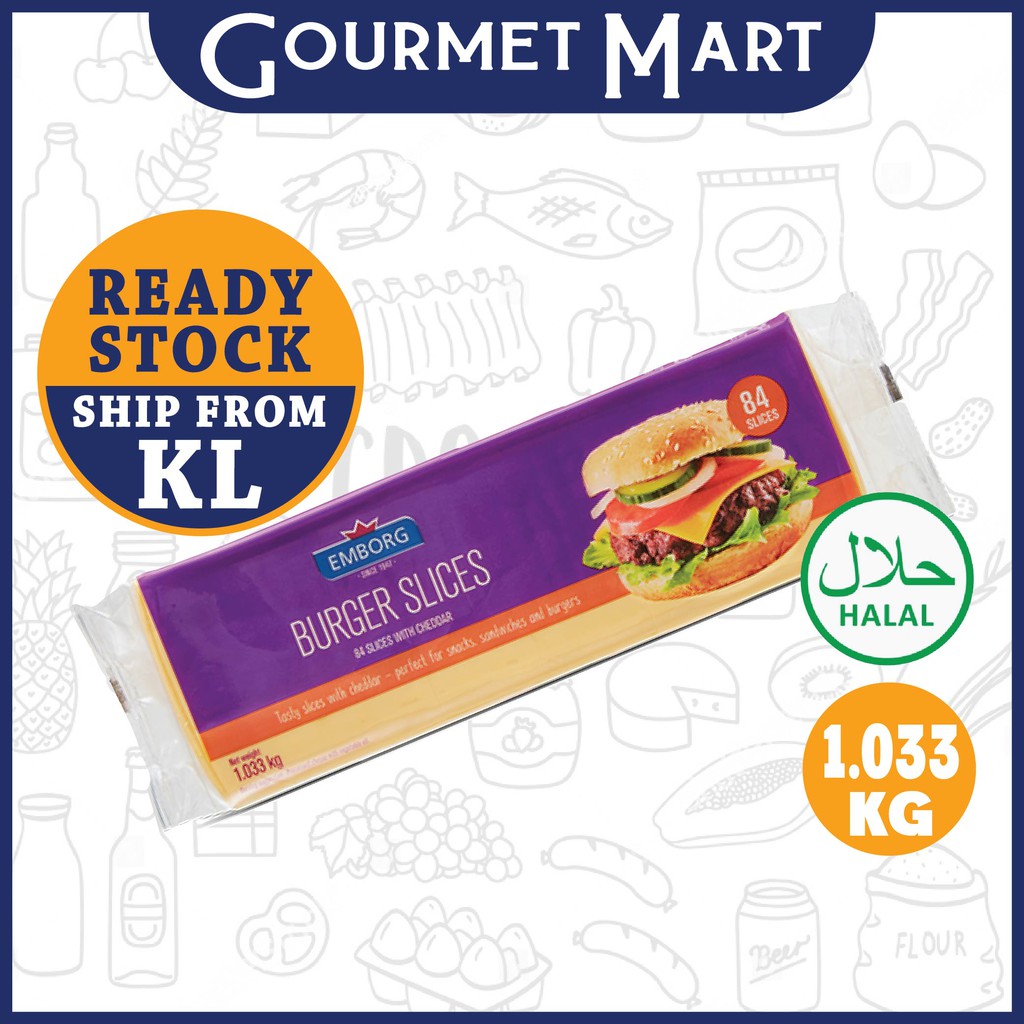 BURGER CHEESE SLICES 1.033KG (84'S)for klang valley area
