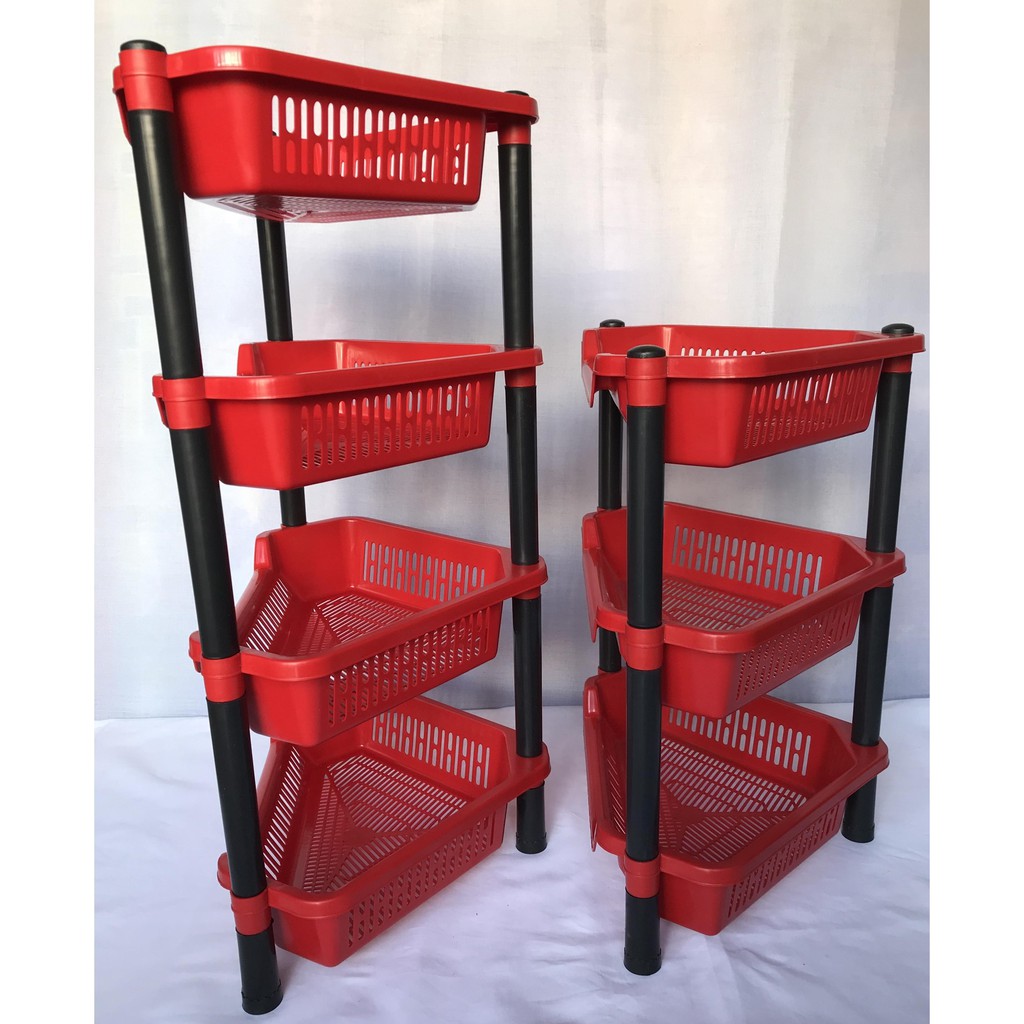 3 & 4 Tingkat Rak Plastik / 3 & 4 Stage Plastic Corner Rack Multi