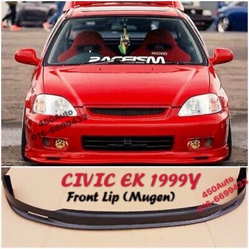 CIVIC EK EK99 FRONT SKIRT LIP MUGEN LOOK / PU 1999-2000 S21 / TYPE R ...