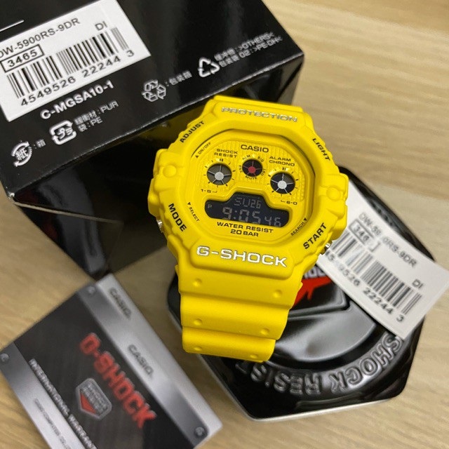 OFFICIAL WARRANTY Casio G Shock DW 5900RS 9 Digital Yellow Tapak Kucing Kuning Resin Watch DW5900 DW5900RS DW 5900RS Shopee Malaysia