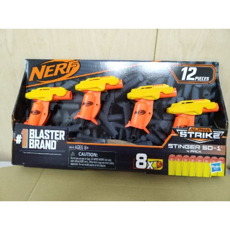 Nerf Alpha Strike Stinger SD-1 Blaster 4-Pack Original Hasbro Nerf ...