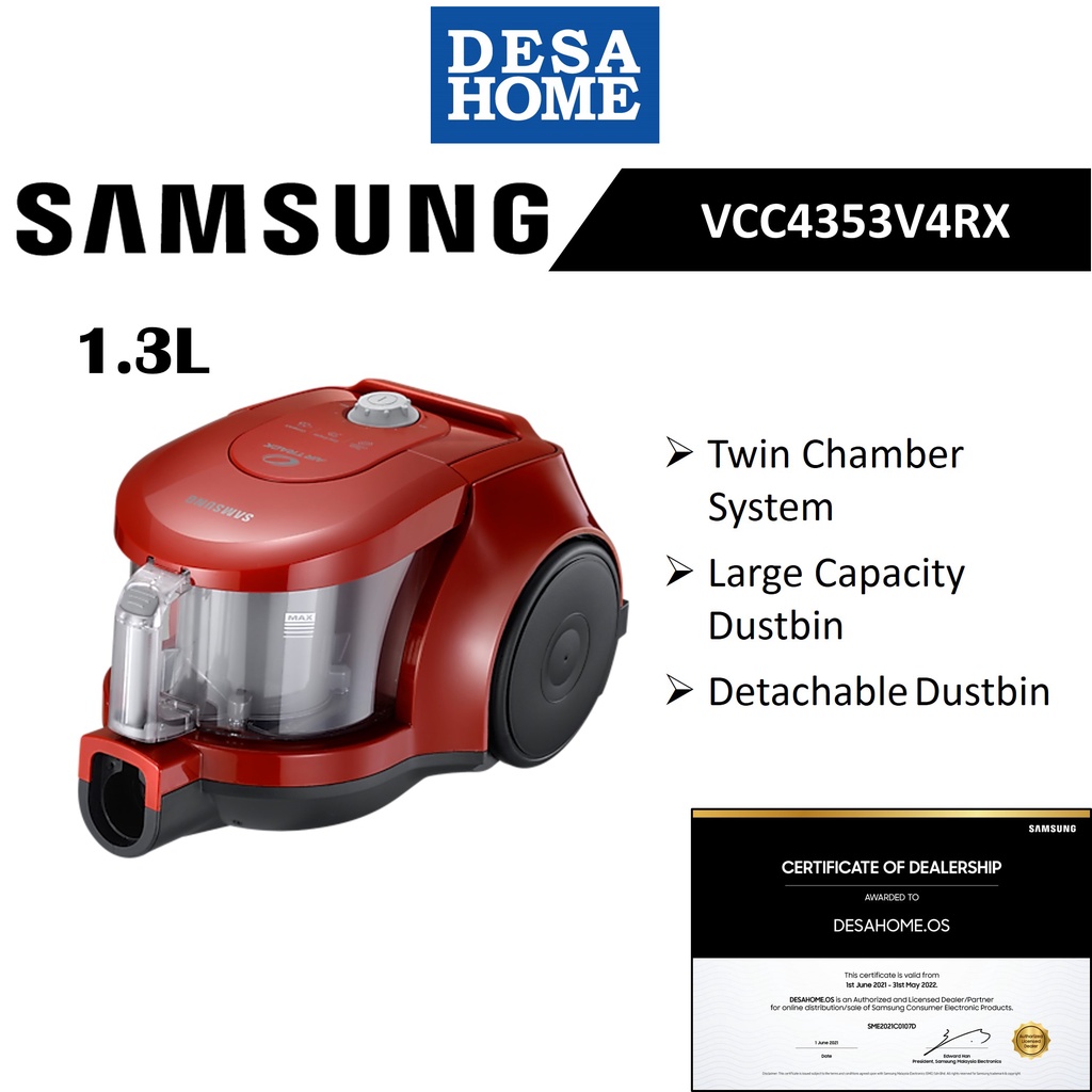 Samsung VCC4353V4RXME Twin Chamber Bagless Vacuum Cleaner (1800W