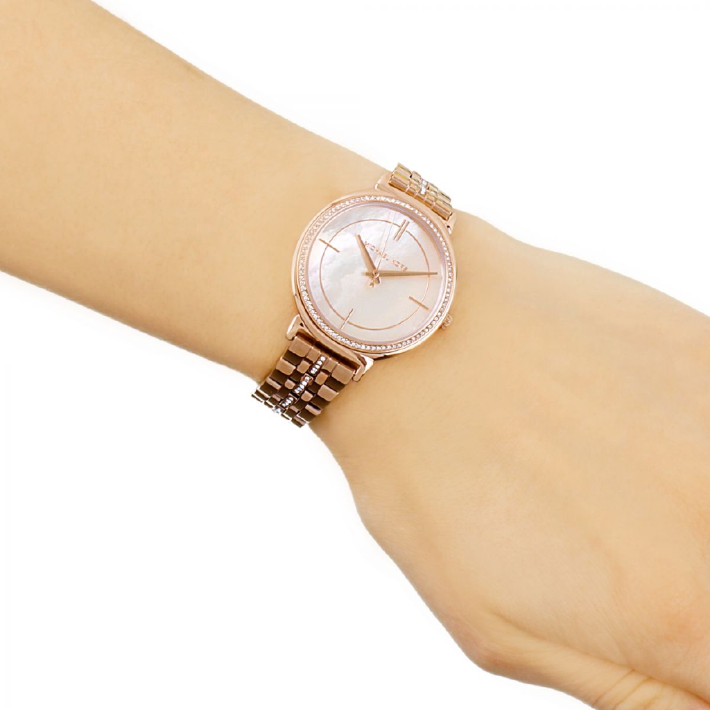 100 Original MICHAEL KORS Ladies MK3643 Mother of Pearl Dial Rose Gold Stainless Steel Watch 2 Years MK Warranty Shopee Malaysia