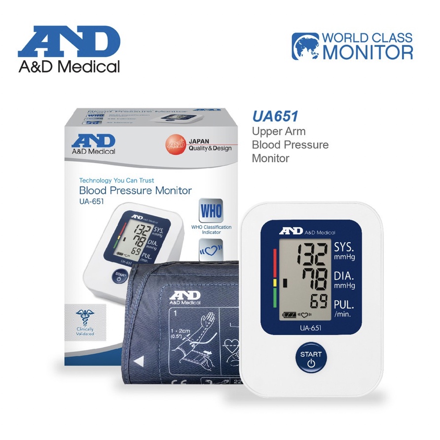 A&D MEDICAL BLOOD PRESSURE MONITOR UA651 Shopee Malaysia