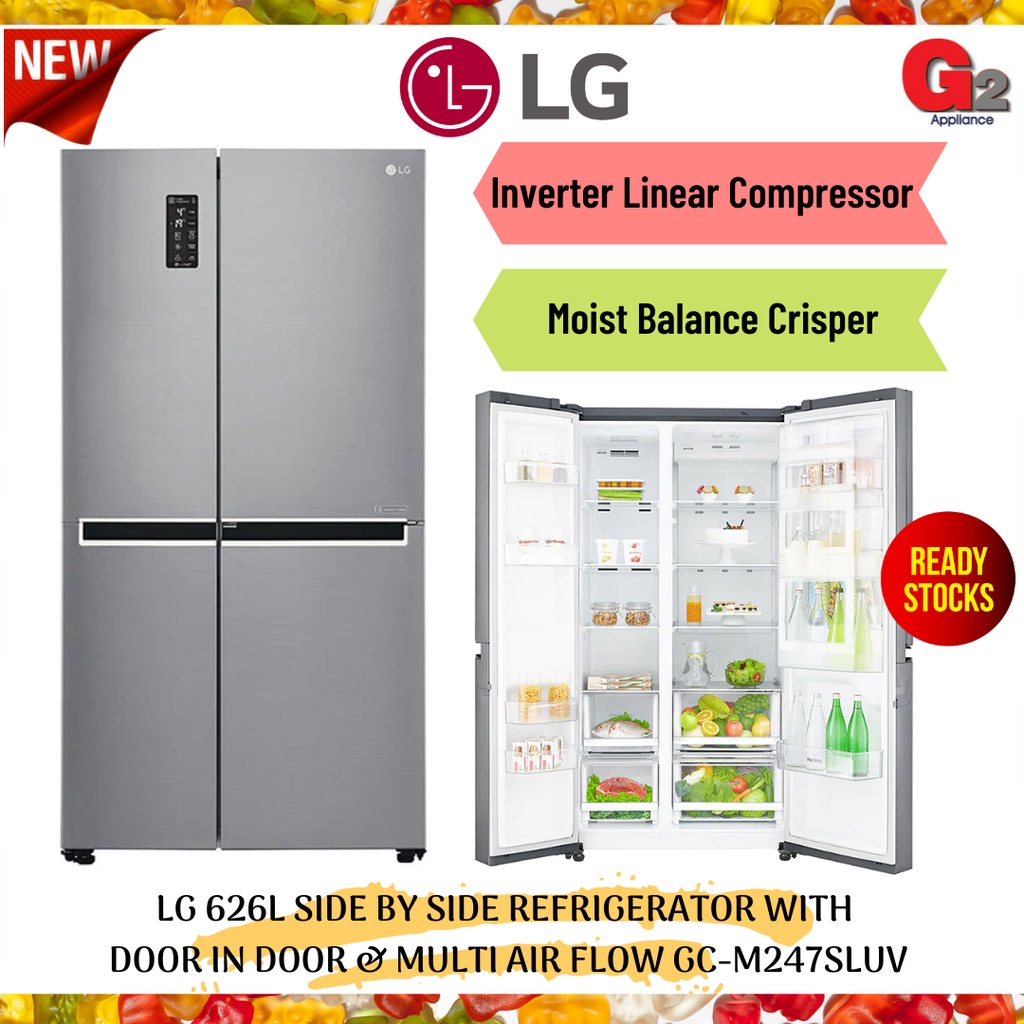 LG (READY STOCK) 626L SIDE BY SIDE REFRIGERATOR WITH DOOR IN DOOR