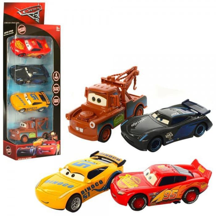 Pixar Metal Cars 4 in 1 Set ( LightningMcqueen 95 Diecast metal ...