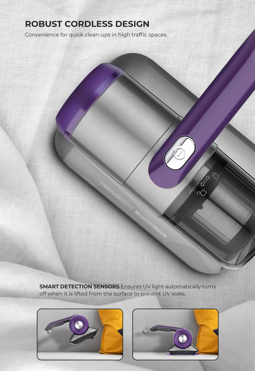 PerySmith Cordless Dust Mite Vacuum Cleaner XTREME Series V20 Shopee