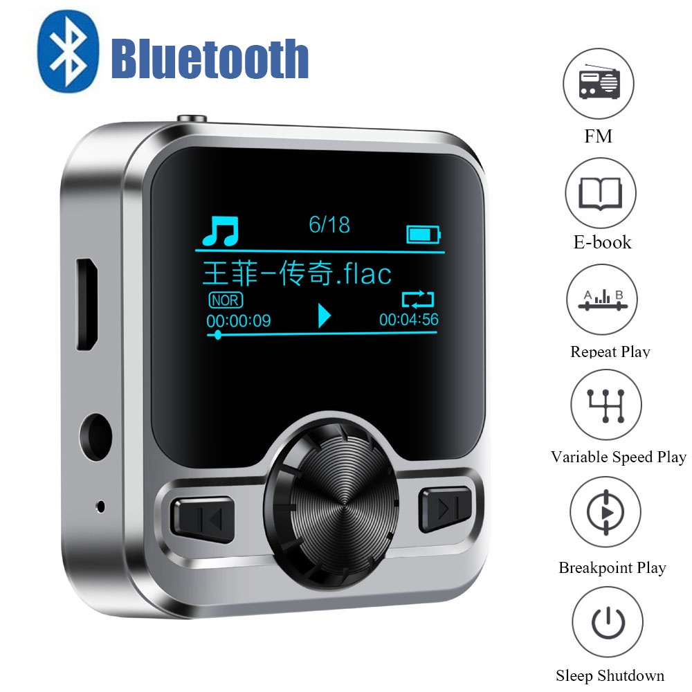 Sport MP3 Player Wireless Bluetooth Spaeak IPX6 Waterproof Music Payer