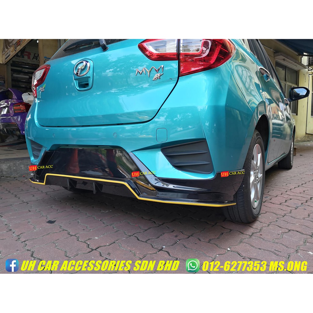 PERODUA MYVI 2018-2020 REAR SKIRT WITH DIFFUSER | Shopee Malaysia