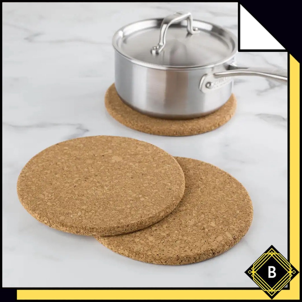 🏠 CORK POT STAND LEKAR PERIUK POT HOLDER CORK PLACEMAT COASTER 10CM ...