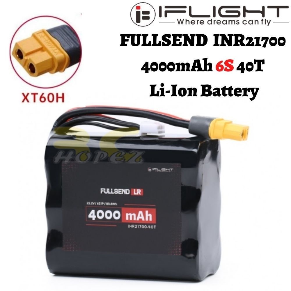 iFlight FULLSEND LR INR21700-40T 6S1P 4000mAh 22.2V Li-Ion Battery - XT60H  MX4000/40T-6S