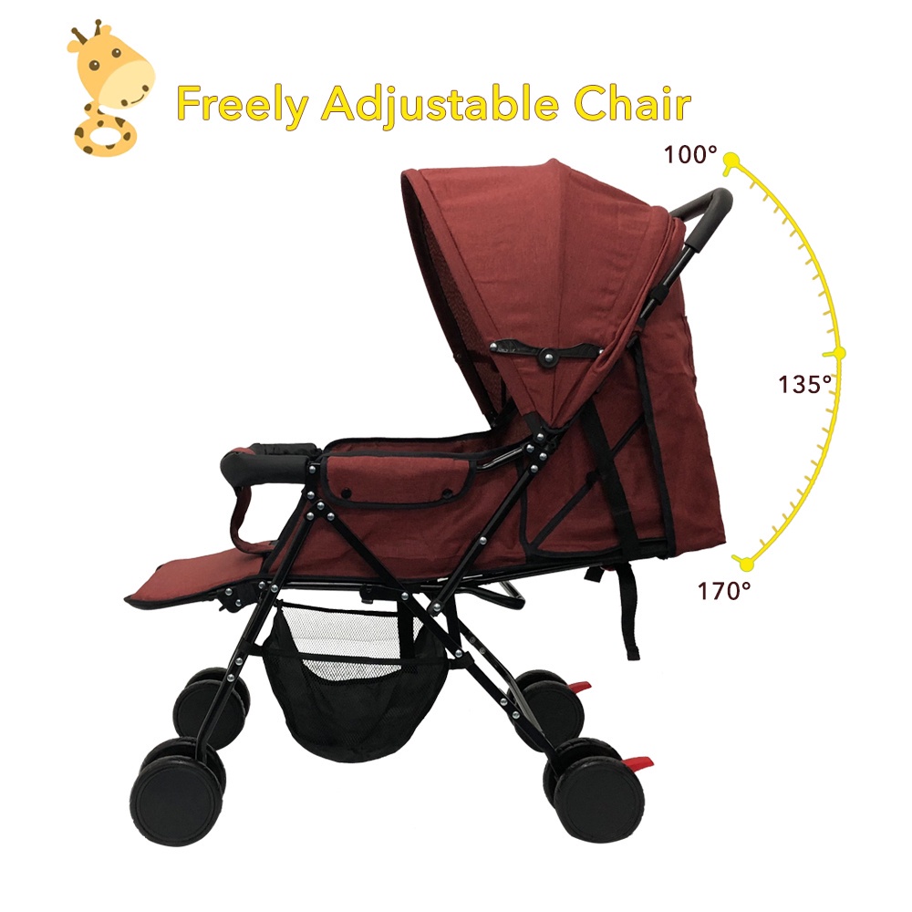 (1 Year Warranty) Little G LG004 Detachable Arm Rest Baby Stroller ...