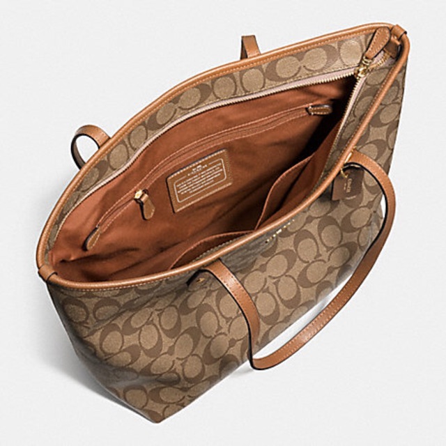 Authentic Coach CITY ZIP TOTE IN SIGNATURE