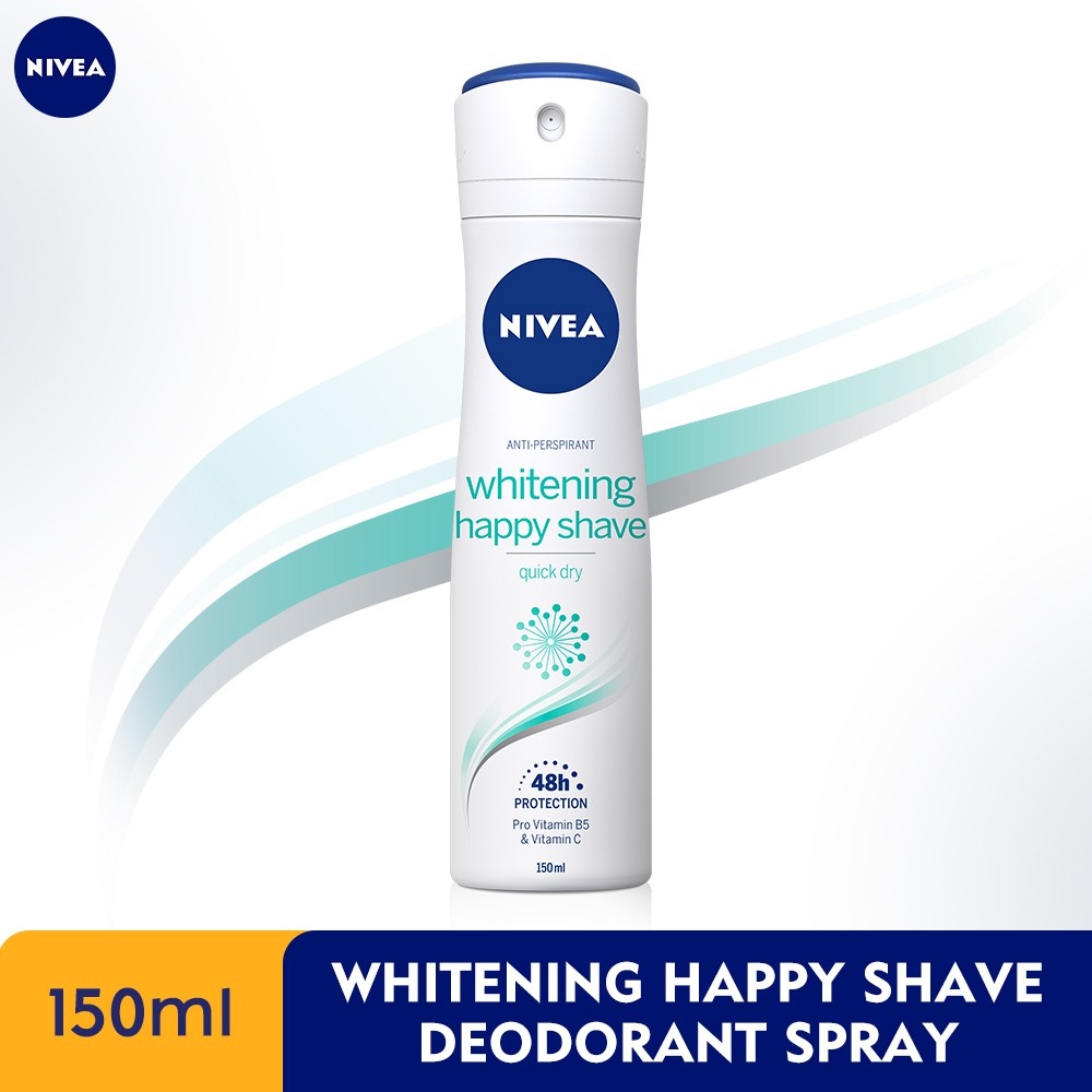 Nivea Women Deodorant Spray Whitening Happy Shave 150ml (brand new ...