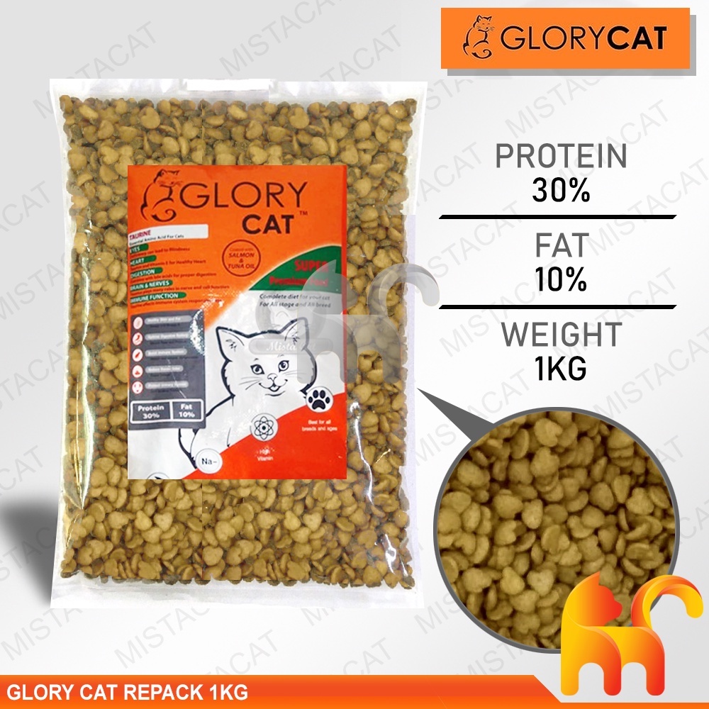 Glory Cat Food Repack 1kg Makanan Kucing Premium Murah Shopee Malaysia