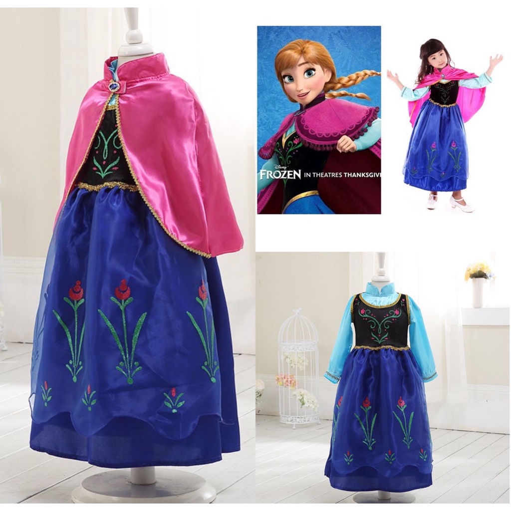 🐳Kids Girls Frozen Dress Costume Princess Anna Elsa Aladdin Disney ...