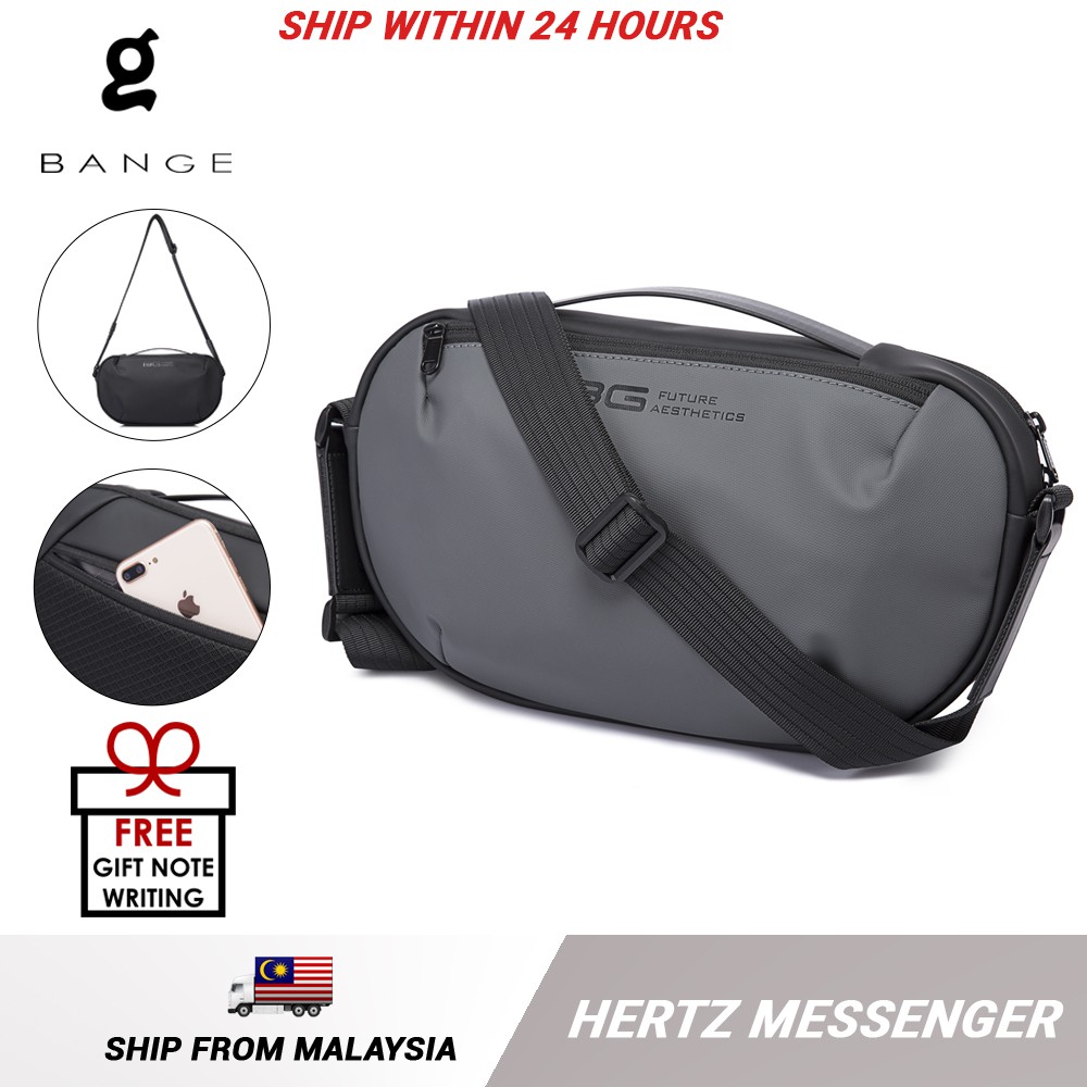 BANGE Hertz Messenger Crossbody Bag Men Water-Resistant Multi Compartment