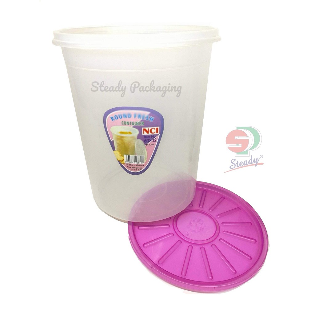 Round Tall Container (NCI 60332) With Cover [24Litres] | Shopee Malaysia