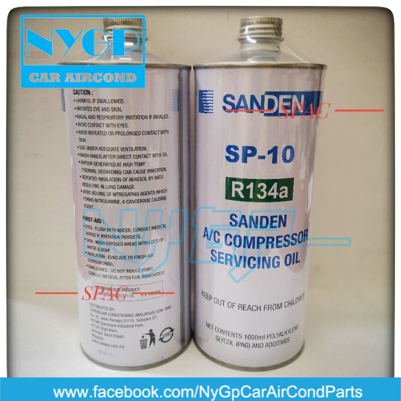 100 ORIGINAL SANDEN R134a SP10 CAR AIRCOND COMPRESSOR OIL 1liter