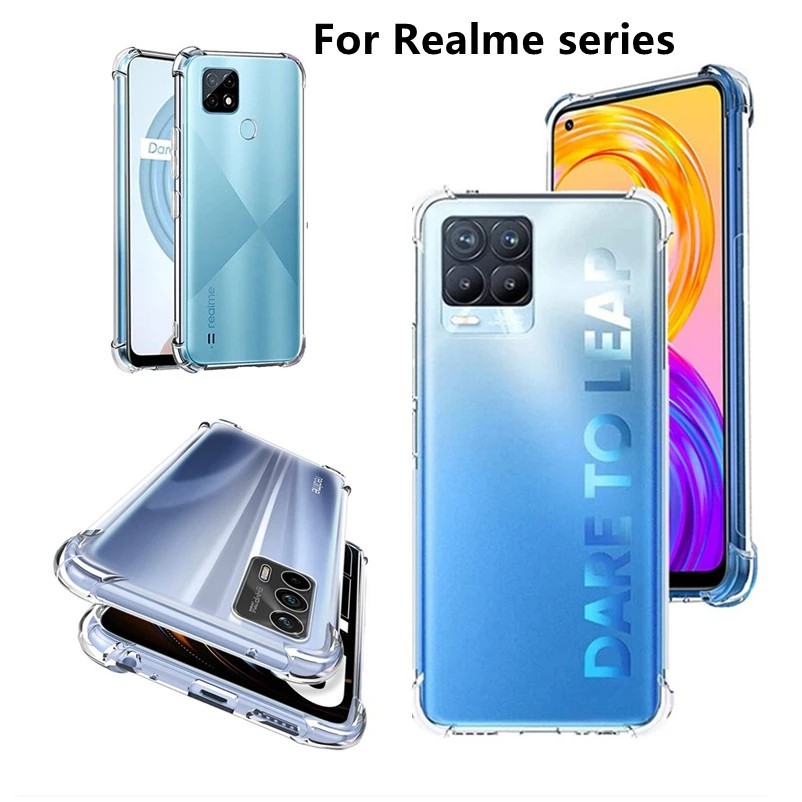 Transparent Soft Phone Case For Realme C21 C21Y C11 C15 C12 C17 C25 C25s GT  2021 Shockproof Casing Realme Pro 7i 6i Pro 4G 5G Back Camera Lens