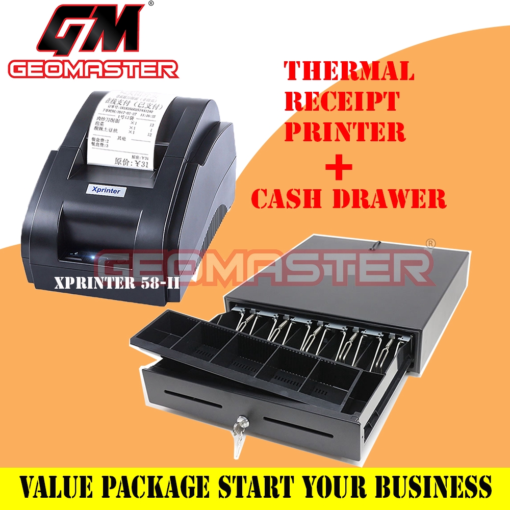 2 In 1 Package Receipt Printer + Cash Drawer Value set Stock Ready