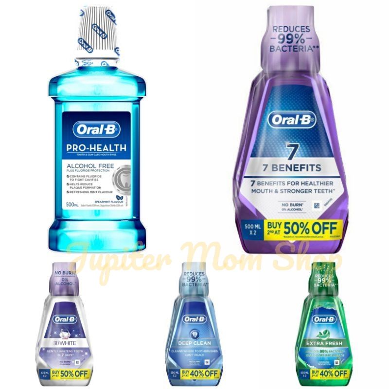 Oral-B Deep Clean / 7 Benefits / 3D White Mouthwash (single/twin ...