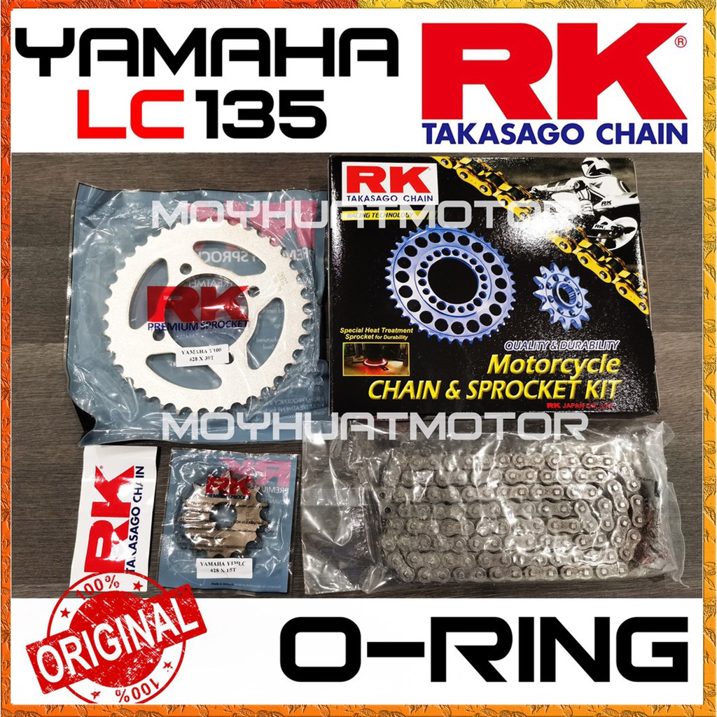 Rk O Ring Sprocket Set 428 Klo Yamaha Lc135 135 Lc O Ring Sprocket Set Rantai Chain 7035