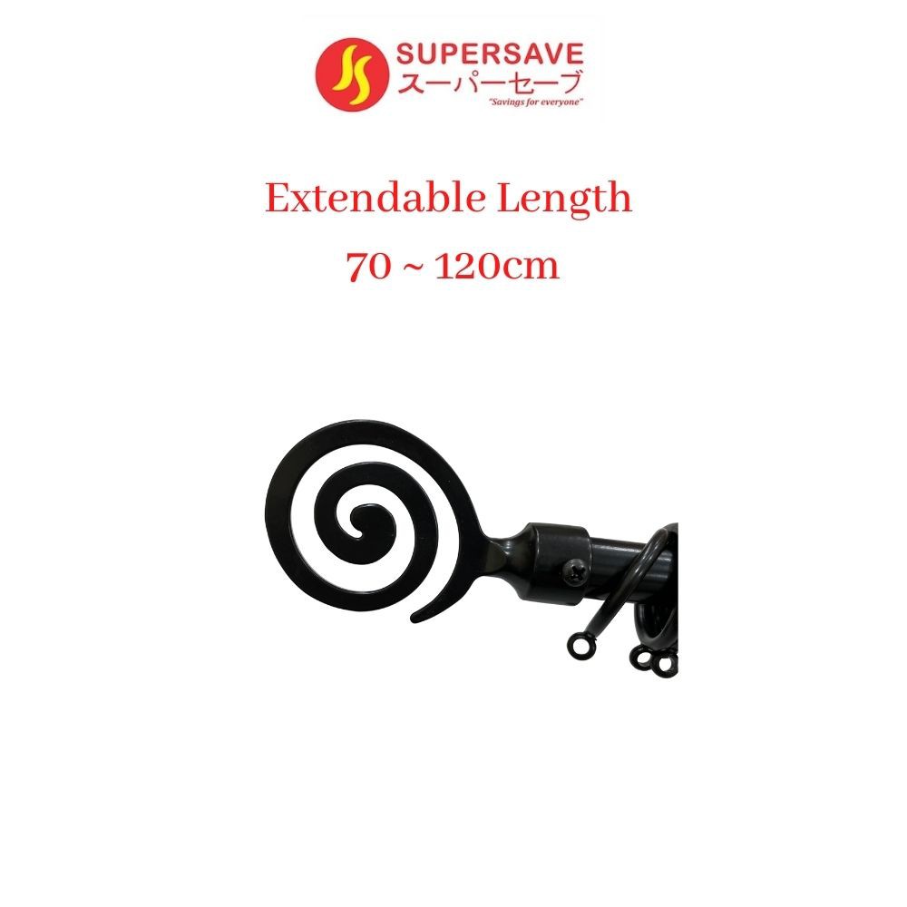 Curtain Rod Kayu Langsir Langsir Besi Extendable in Spiral Design