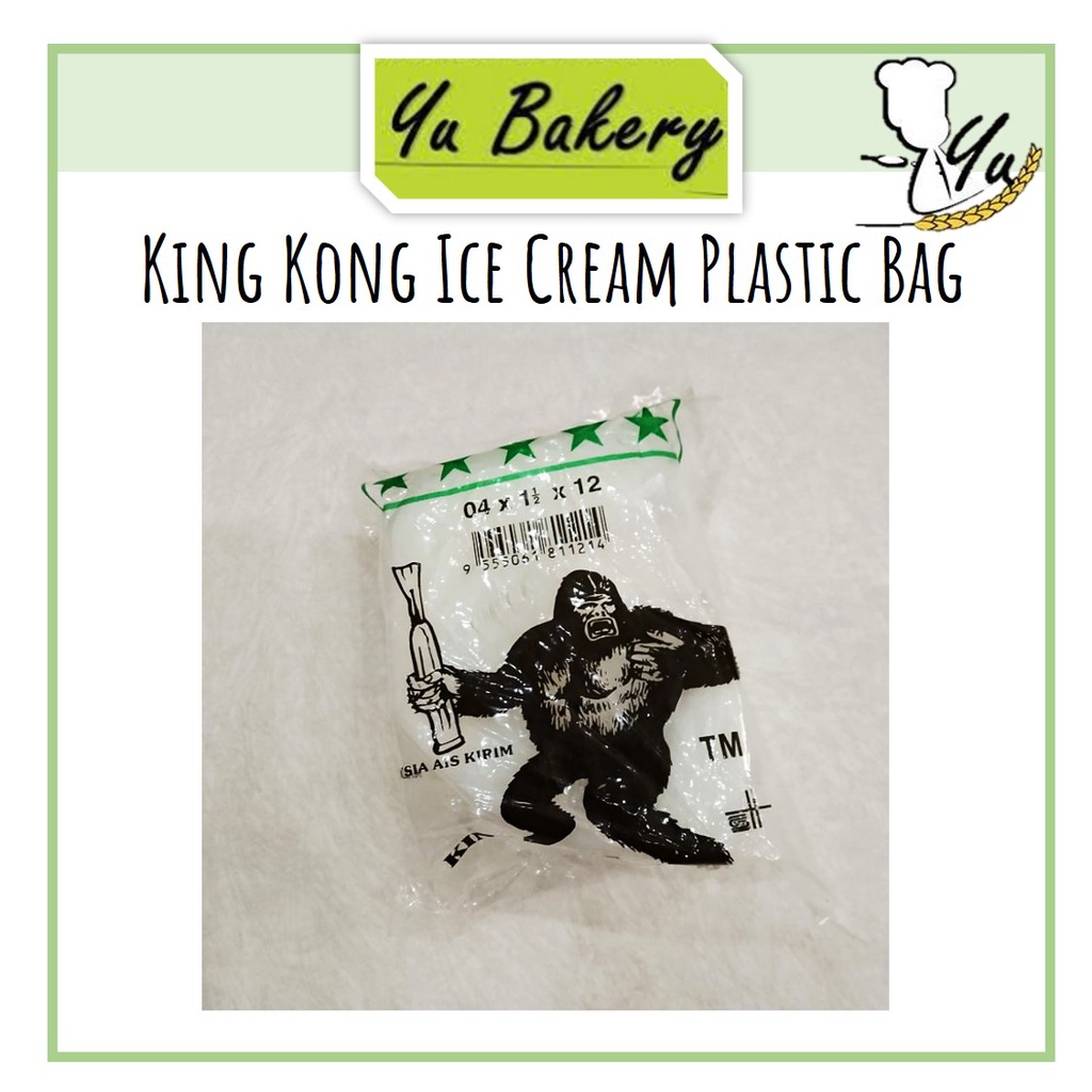 King Kong Ice Cream Plastic Bag 04×1½×12 Ais Krim Plastik Beg Shopee