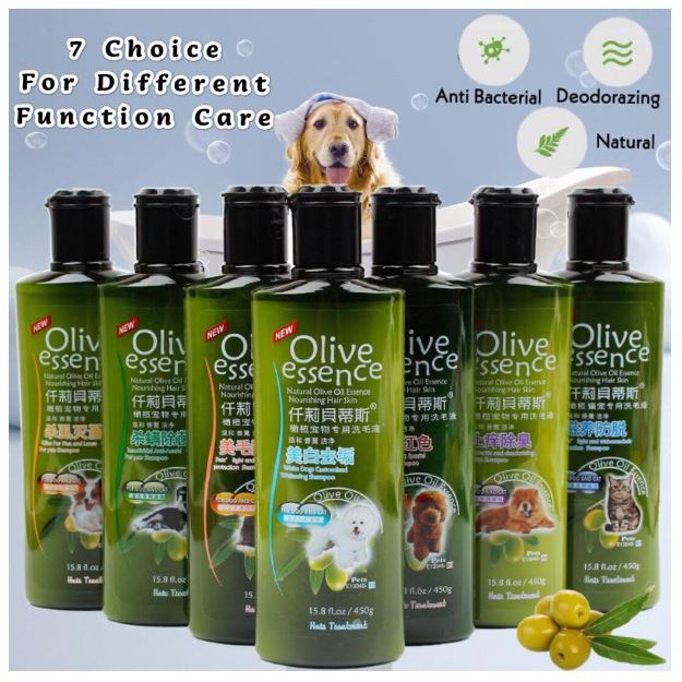 Organic Olive Essence Pet Dog Cat Shampoo Antibacteria (450ml) | Shopee ...