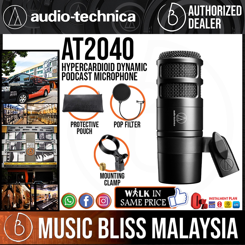 Audio Technica AT2040 Hypercardioid Dynamic Podcast Microphone (Audio