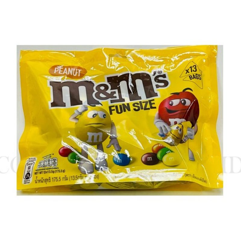 M&M 's FUN SIZE Chocolate/Peanut 13.5g X 13pkts