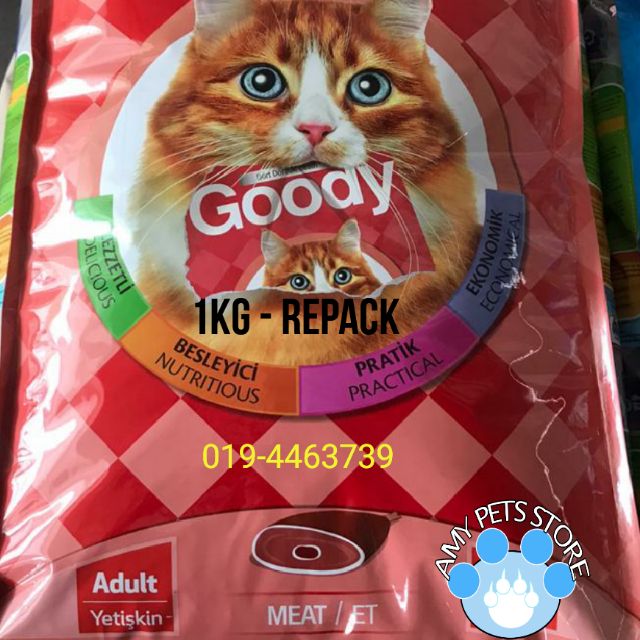 MAKANAN KUCING MURAH GOODY CAT FOOD BEEF REPACK 1KG Shopee