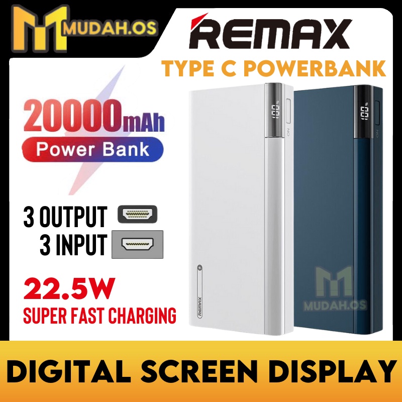 REMAX Powerbank Type C Powerbank 20000mAh Original Powerbank Remax RPP