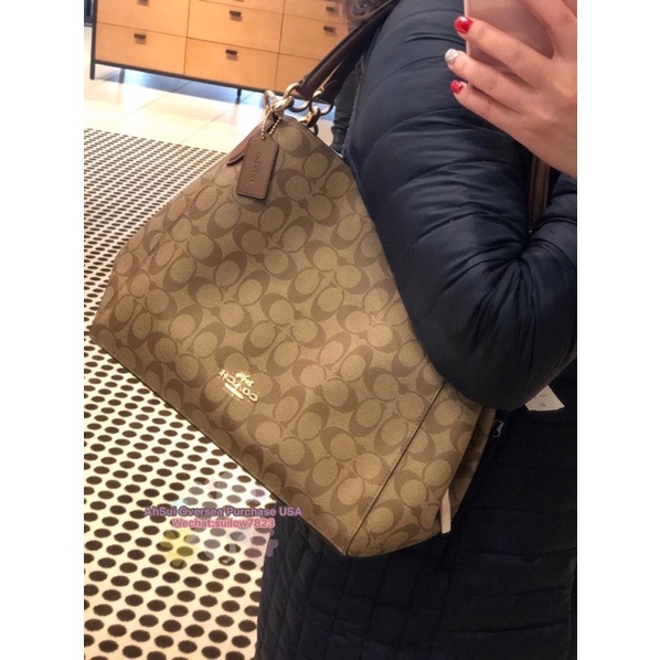 Coach Hallie Shoulder Bag in Signature Canvas Shopee Malaysia