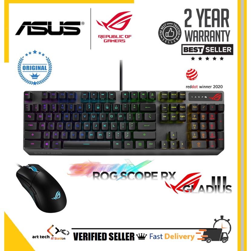 [Bundle Set] Asus XA05 ROG Strix Scope RX + Asus P514 ROG Gladius III ...