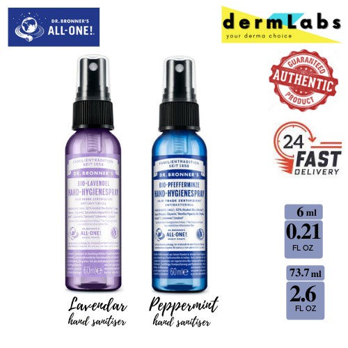 (Ready Stocks) 59ml Dr.Bronner’s Organic Hand Sanitizer Spray Kills