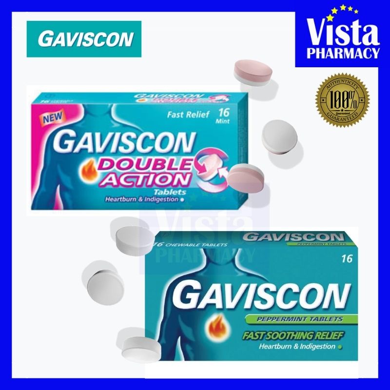 Gaviscon Double Action Tablets / Gaviscon Peppermint Tablets 16's ...