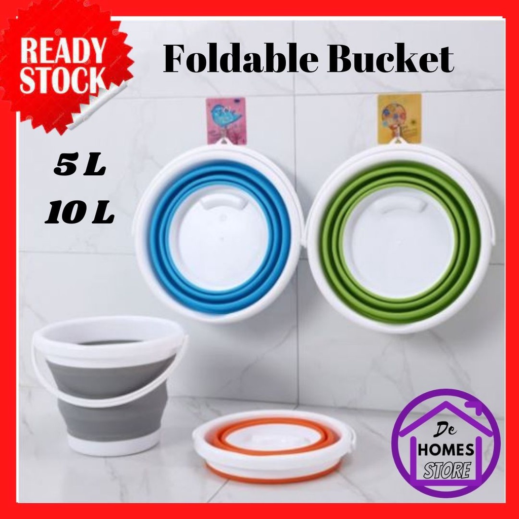 5L10L Foldable Bucket Collapsible Bucket Pail Portable Folding Camping Pail  Tong Air Lipat Baldi Lipat water pail 折叠水桶