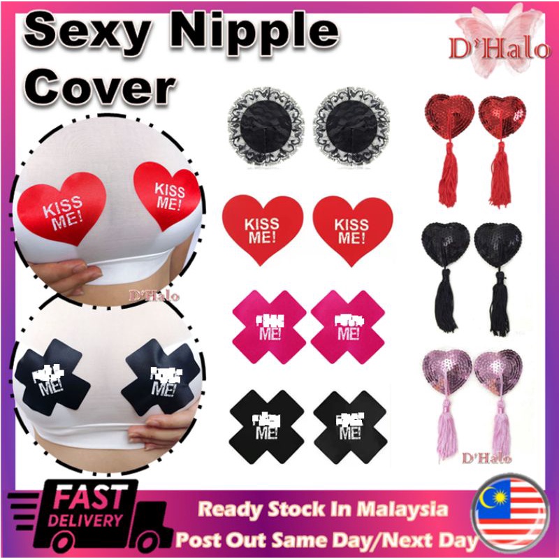 Pair Of F*#K Me Nipple Pasties Pink White Raunchy Sexy Cover