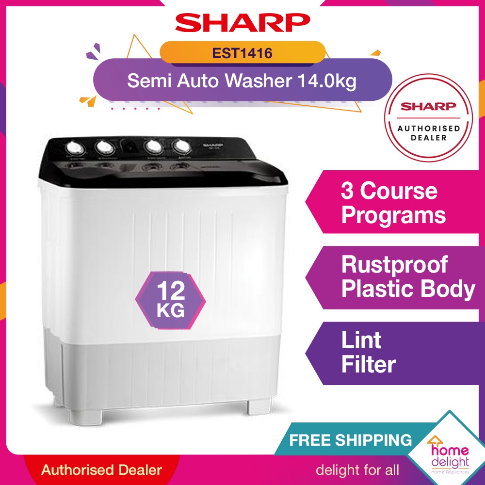 [FREE SHIPPING] Sharp Semi-Auto Washing Machine 14kg [ EST1416 ...