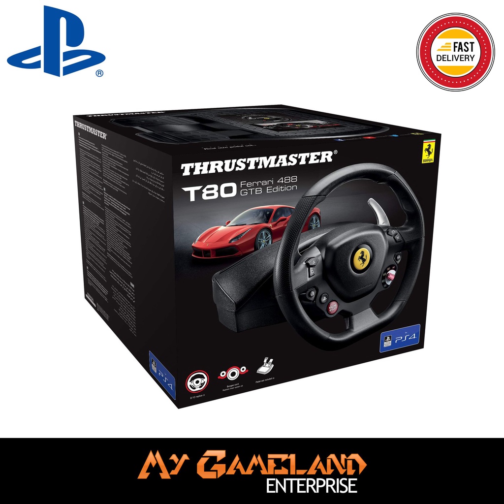 Thrustmaster t80 ferrari 488 gtb sales edition racing wheel for ps4